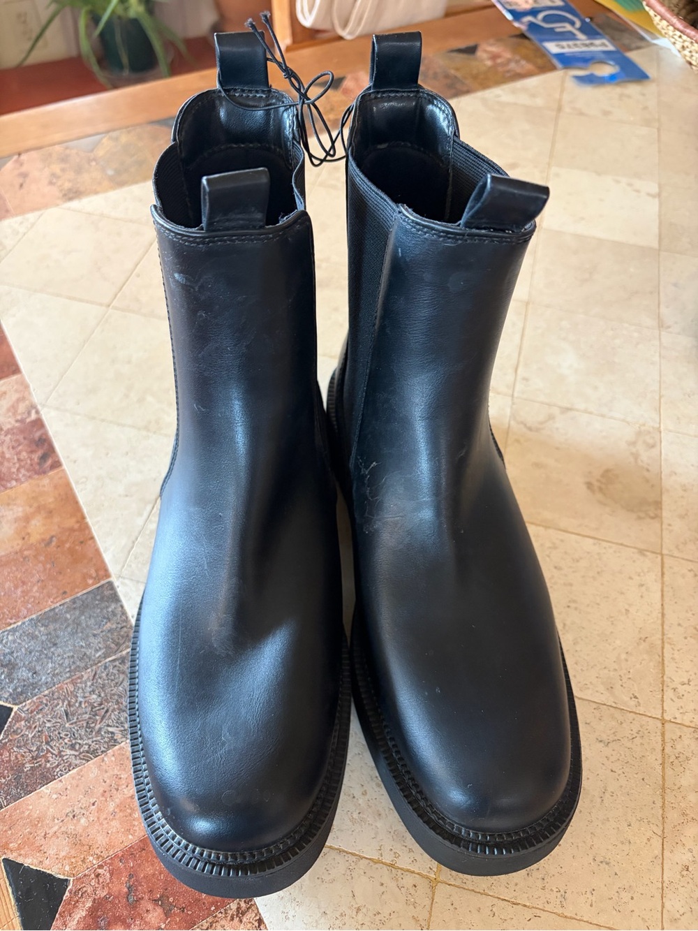 a new day Black Chelsea Ankle Boots - Slip-On Pull Tab Booties